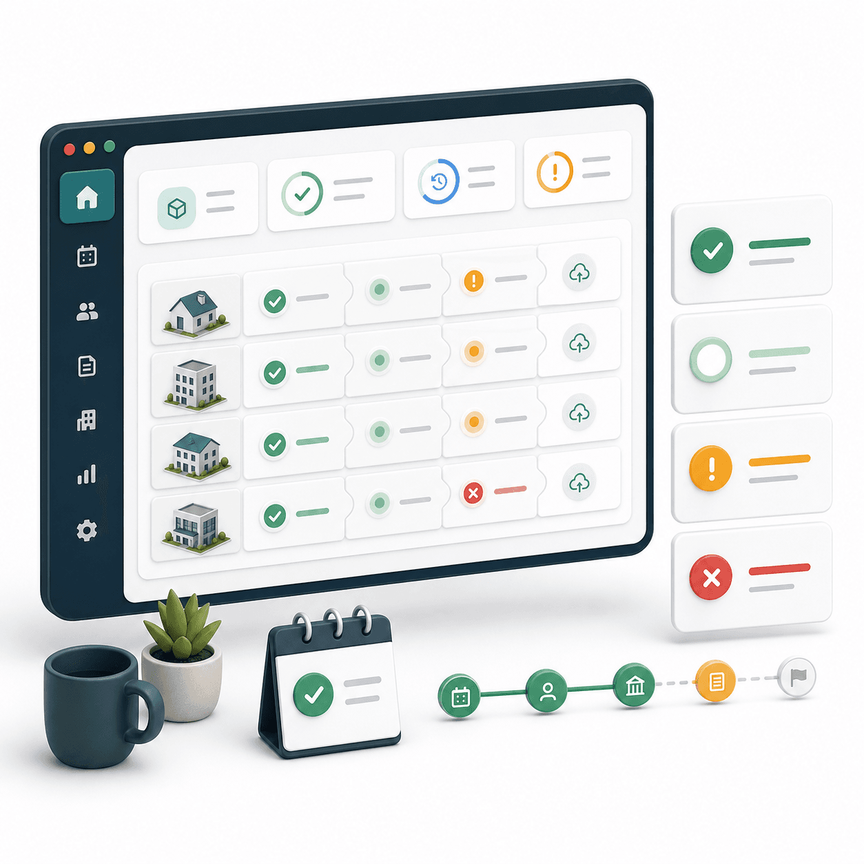 Booking status visibility illustration